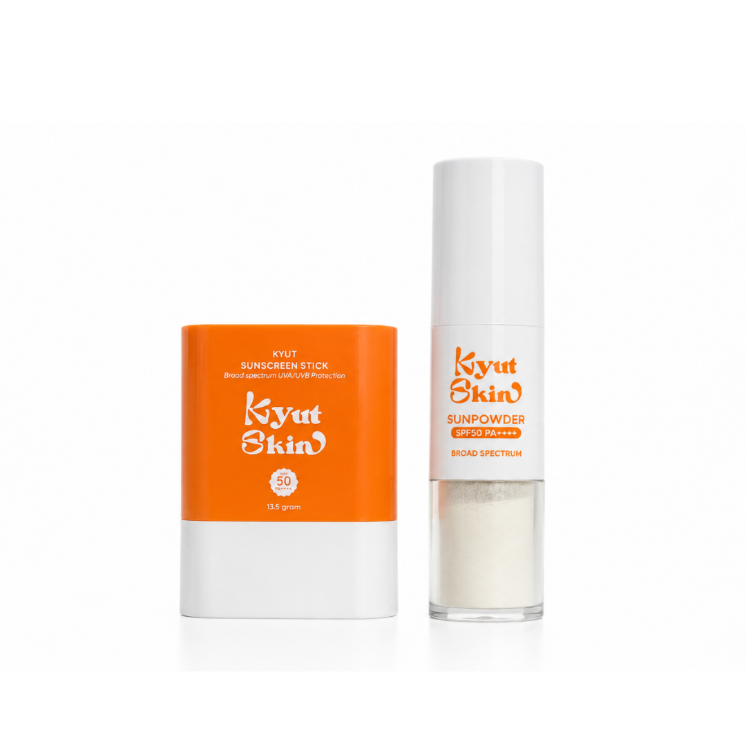 [On The Go SPF Combo] Kyut Skin Powder Sunscreen + Sunscreen Stick SPF 50PA++++
